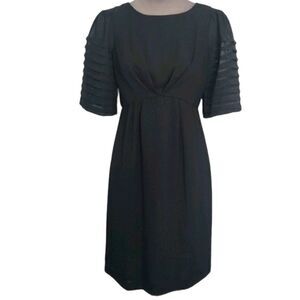 NWT MAX AND CLEO OLIVIA BLACK DRESS W/ SHEER SLEEVES